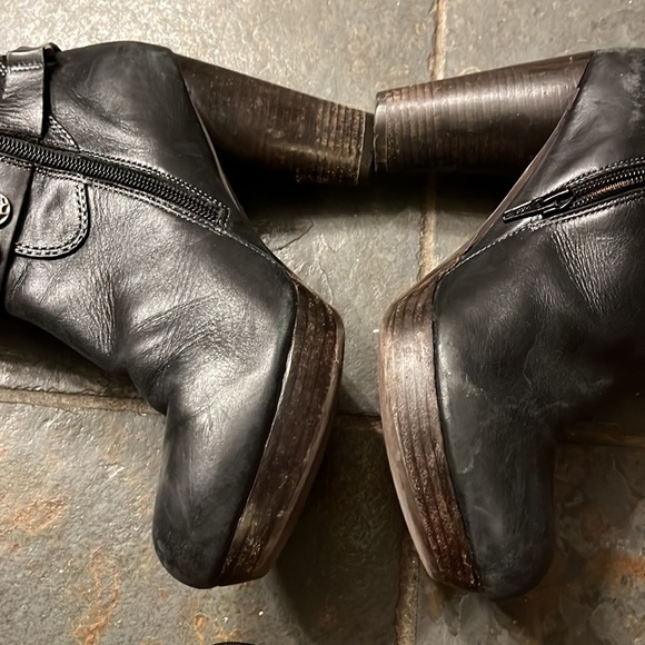 BOGO FREE ALL ITEMS! Biviel sexy stacked heel leather boots stitching pewter 39 - Picture 6 of 9